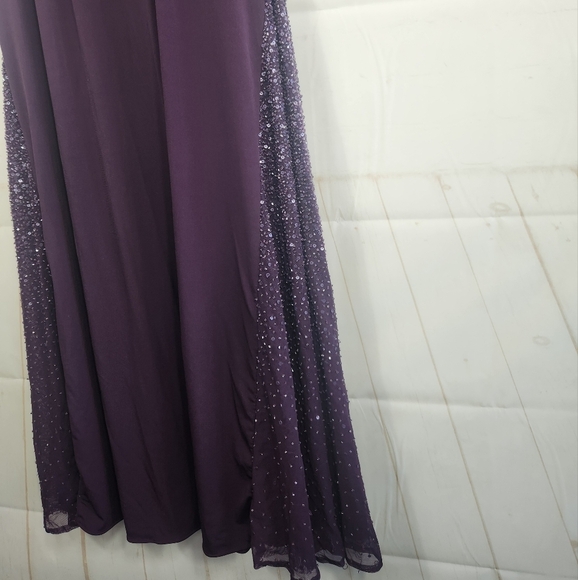 Alyce Long Sleeve Hand Beaded Mother of The Bride Formal Dress Gown Eggplant 8 - Picture 6 of 16